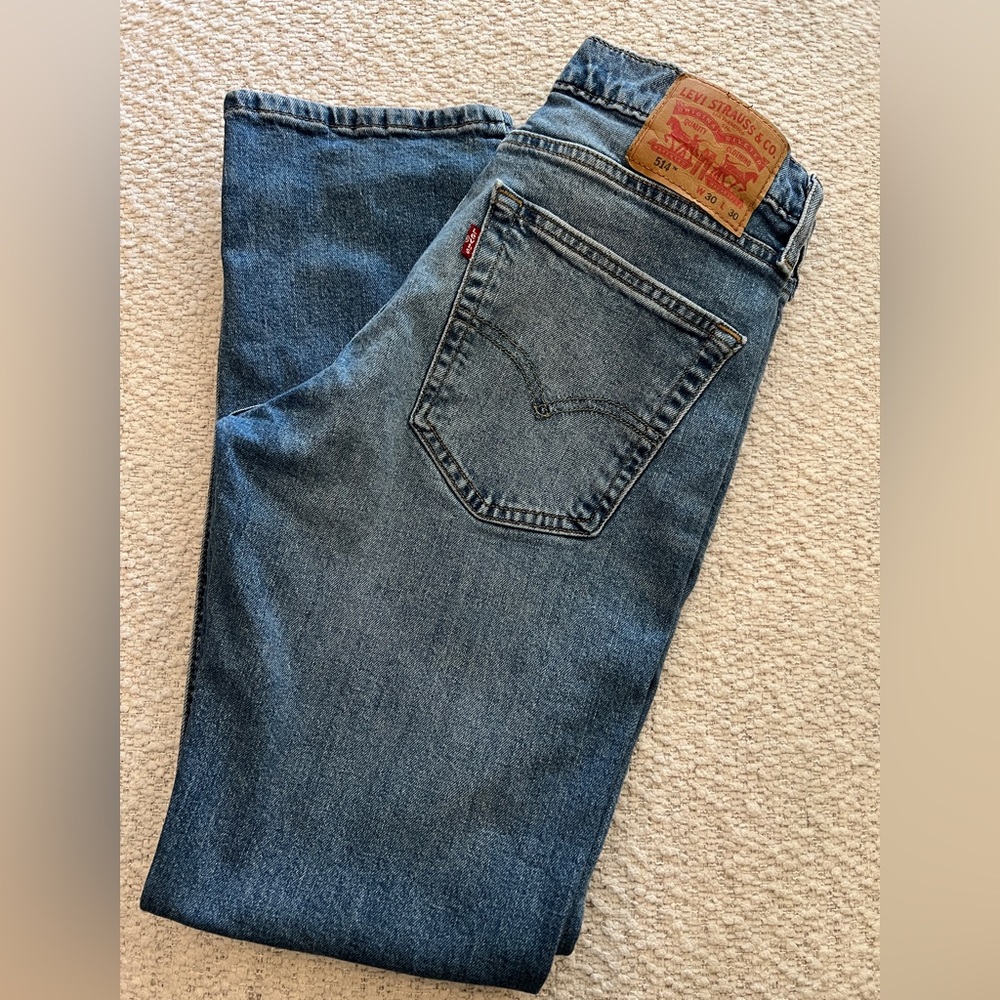Levi's Blue Slim Straight Jeans with Distressed Look